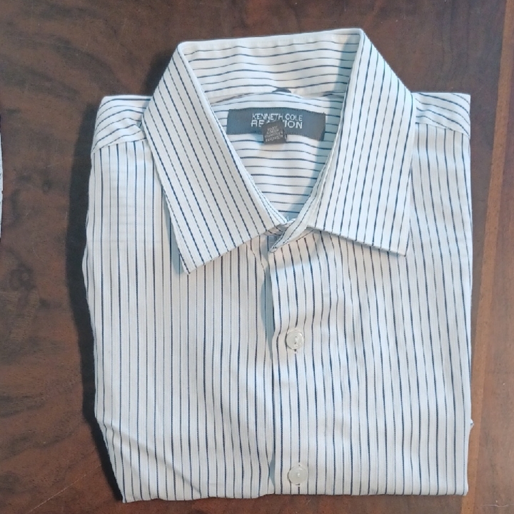 Kenneth Cole Reaction White and Black Dress Shirt